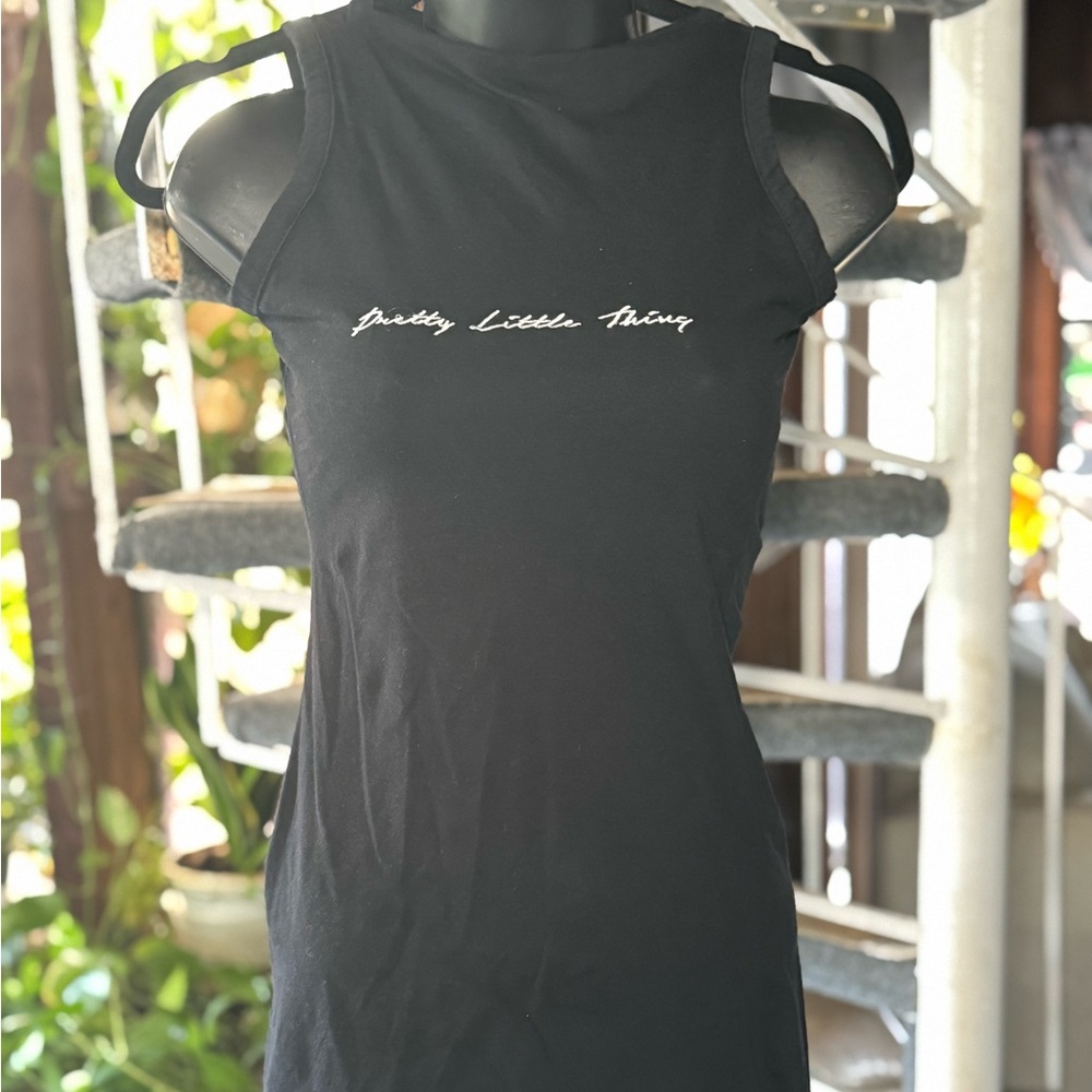 PrettyLittleThing Black Halter Sheath Mini Dress
